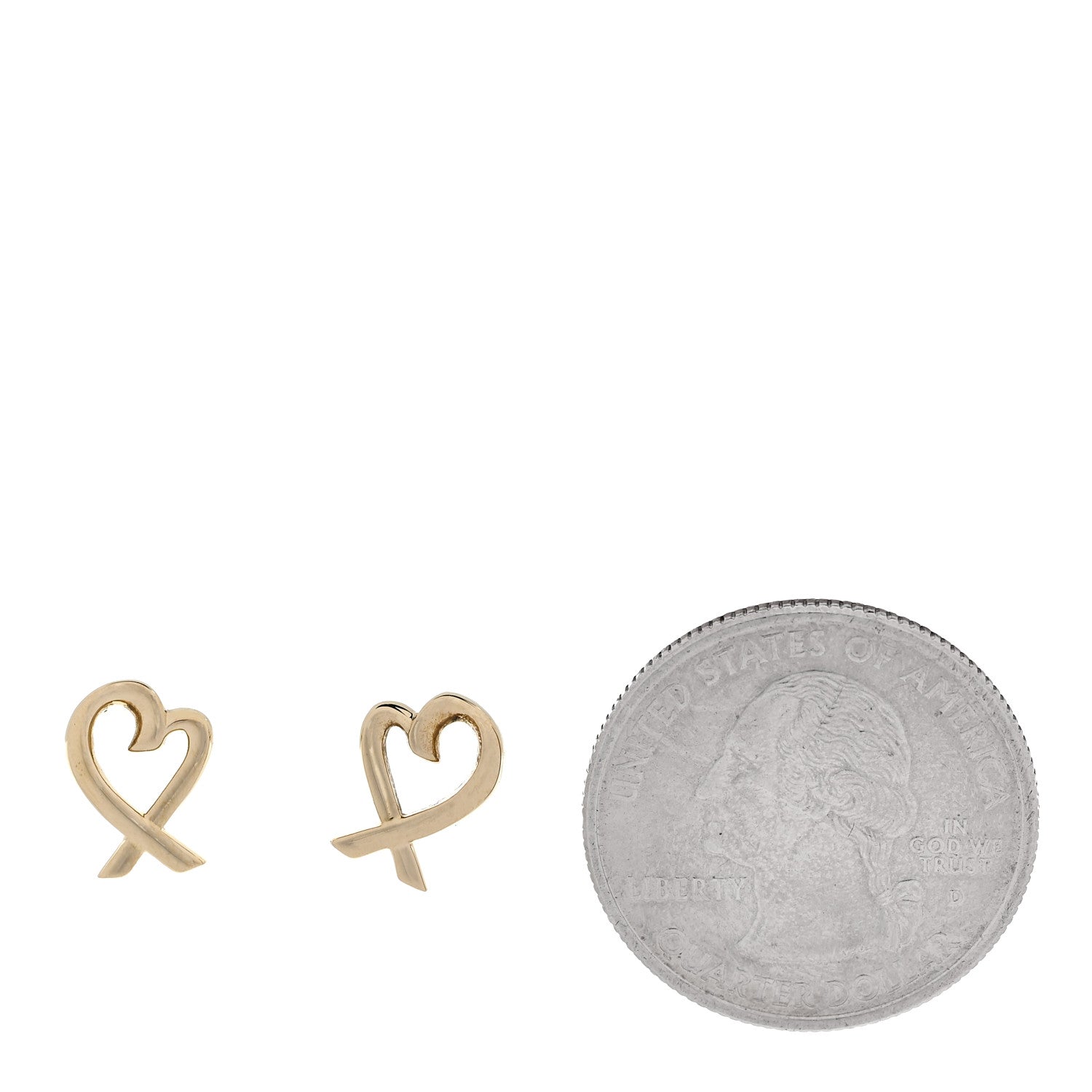 Tiffany 18K Yellow Gold Mini Paloma Picasso Loving Heart Earrings 2 of 4