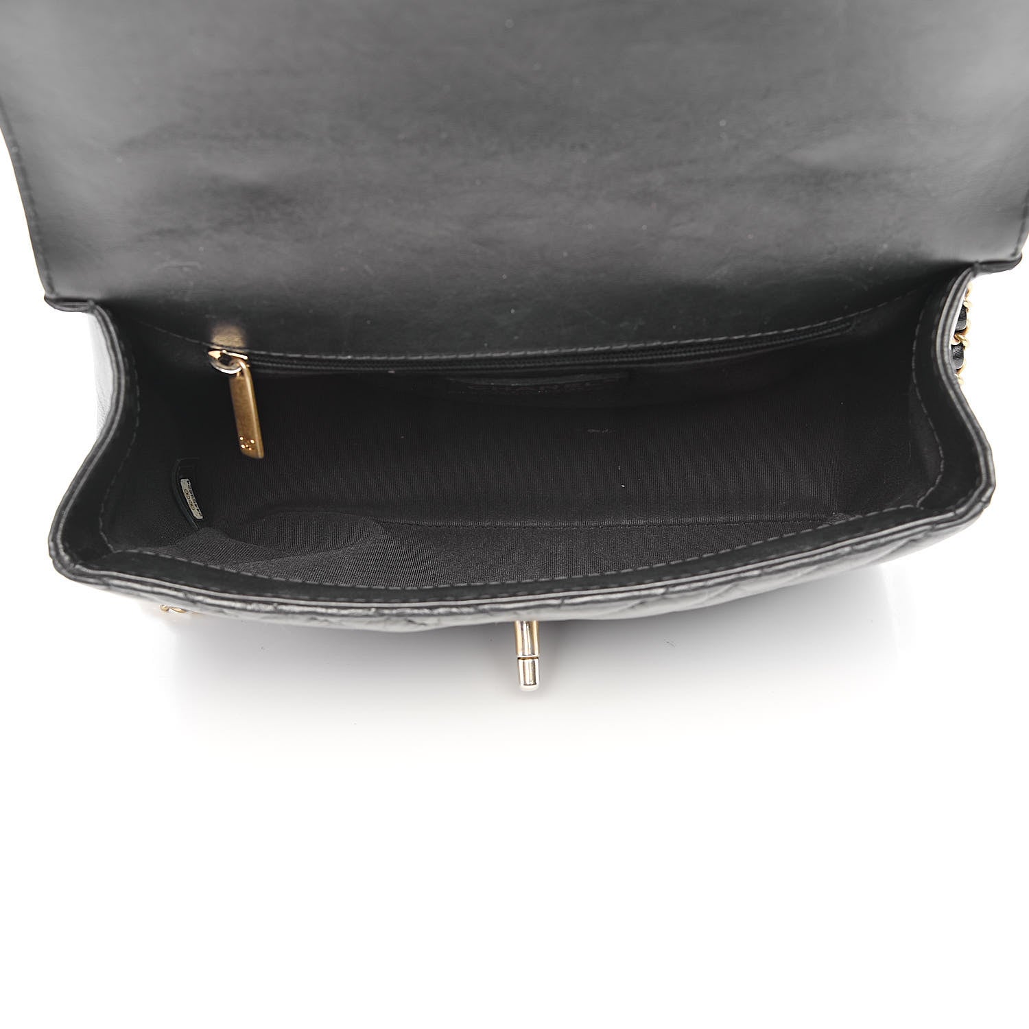 Chanel Calfskin Chevron Quilted Top Handle Flap Black 5 of 13