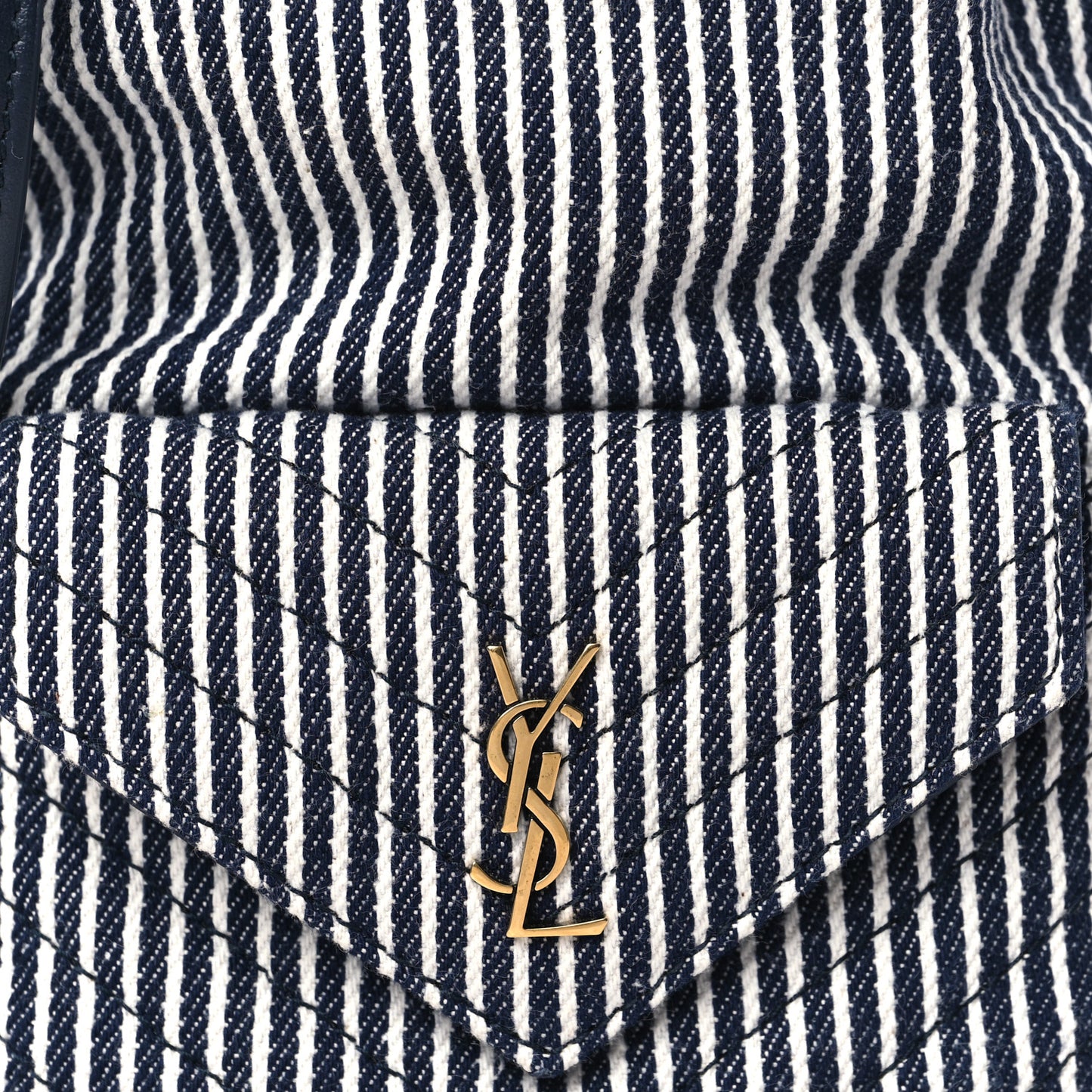 Canvas Striped Nano Joe Bucket Bag Deep Marine Cream
