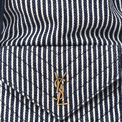 Saint Laurent Canvas Striped Nano Joe Bucket Bag Deep Marine Cream 7 of 10
