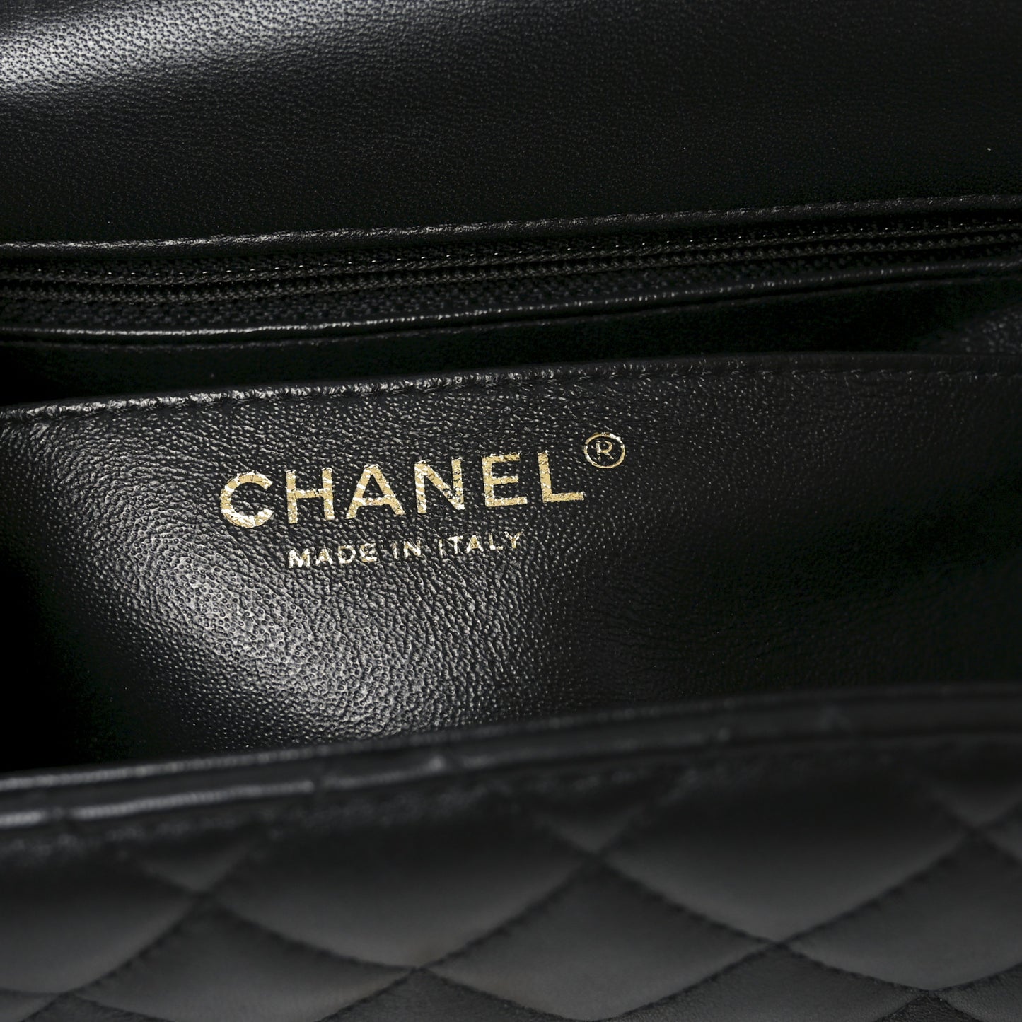 Lambskin Quilted Mini Square Flap Black