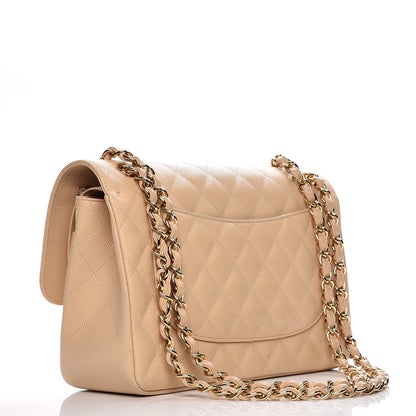 Chanel Caviar Quilted Jumbo Double Flap Beige Clair 3 of 7