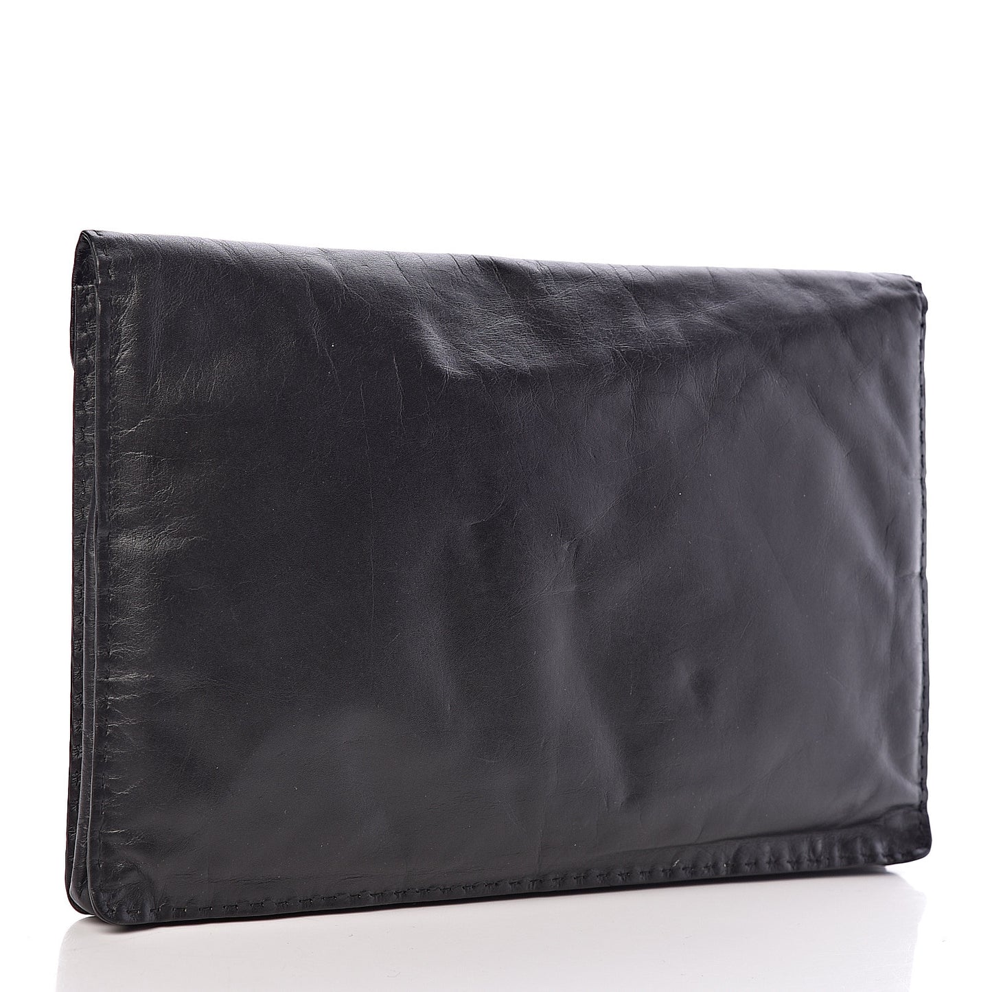 Paperweight Calfskin Clutch Pouch Black
