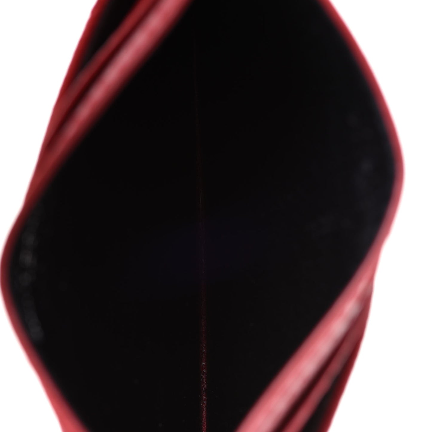 Grain De Poudre Matelasse Chevron Monogram Credit Card Case Rouge Eros