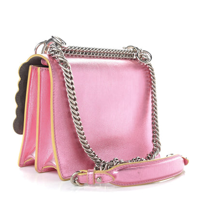 Fendi Vitello Catalan Mirror Scalloped Multi Studded Small Kan I Shoulder Bag Fuxia Chiaro 4 of 11