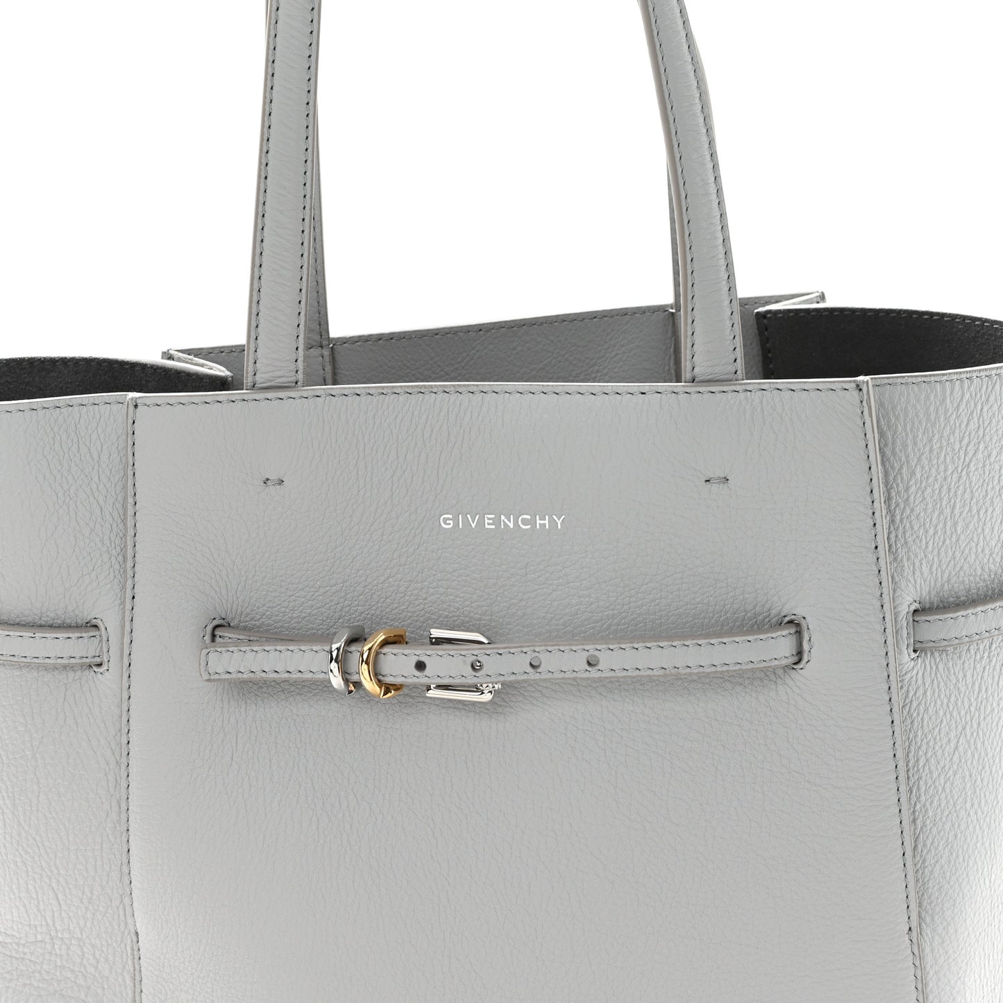 Calfskin Small Voyou Small North South Tote Light Grey