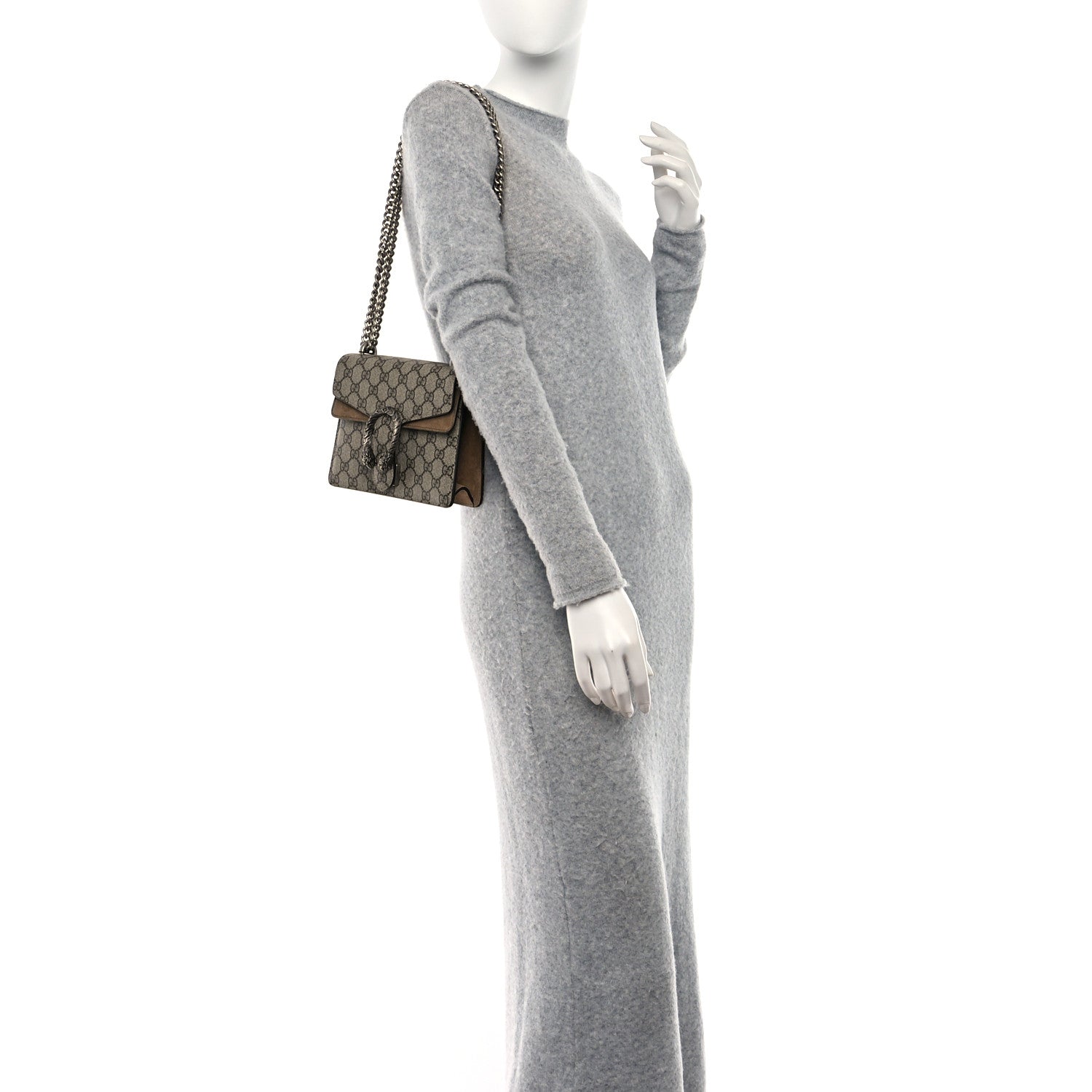 Gucci GG Supreme Monogram Mini Dionysus Shoulder Bag Taupe 3 of 10