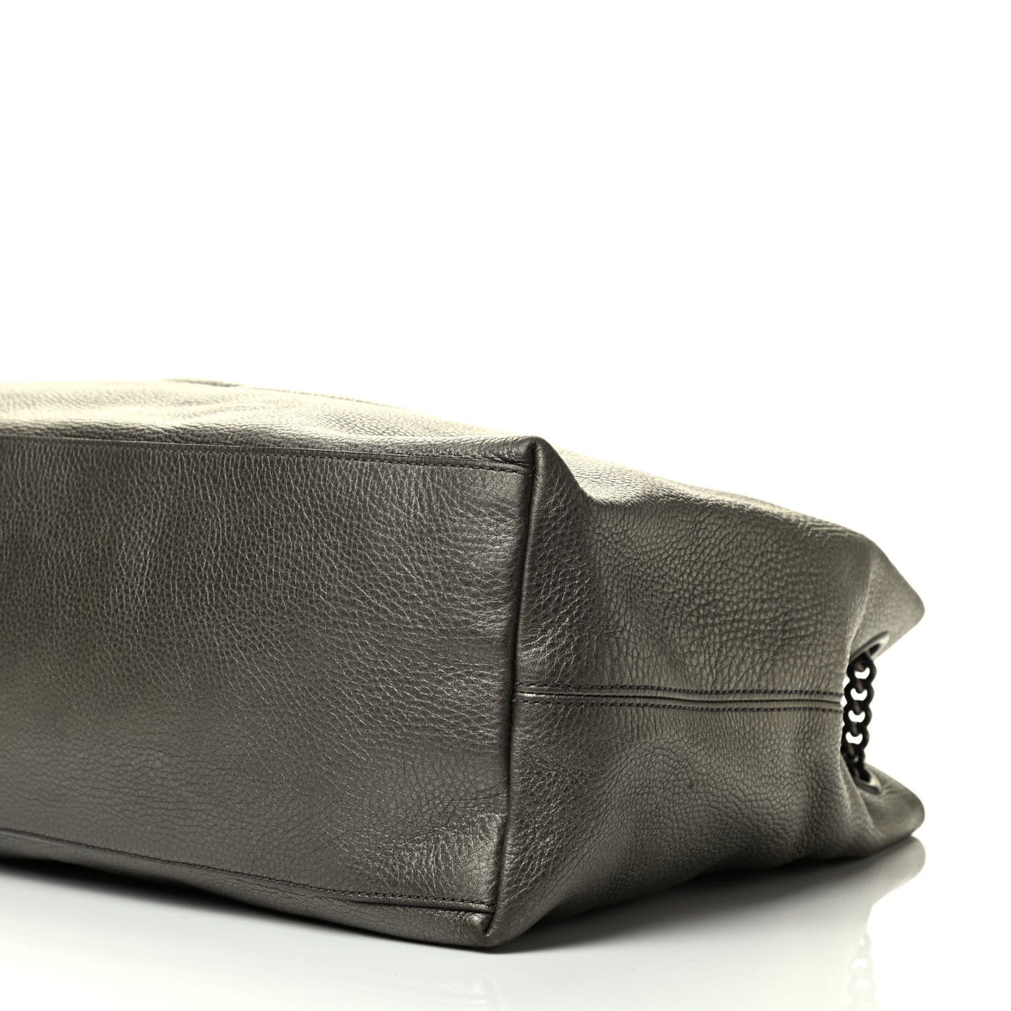 Metallic Pebbled Calfskin Large Soho Chain Shoulder Bag Sasso