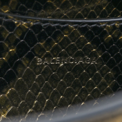 Balenciaga Grained Calfskin Snake Effect Neo Classic Silver Hardware Mini City Gold Black 6 of 9