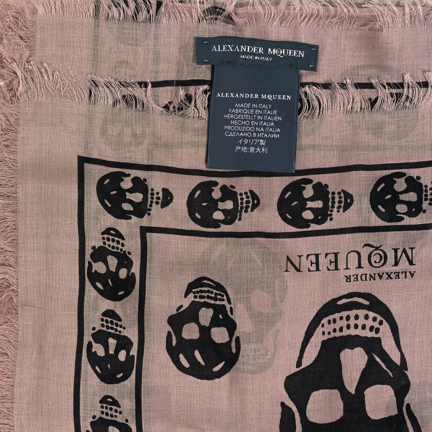Silk Chiffon Skull Scarf Pink