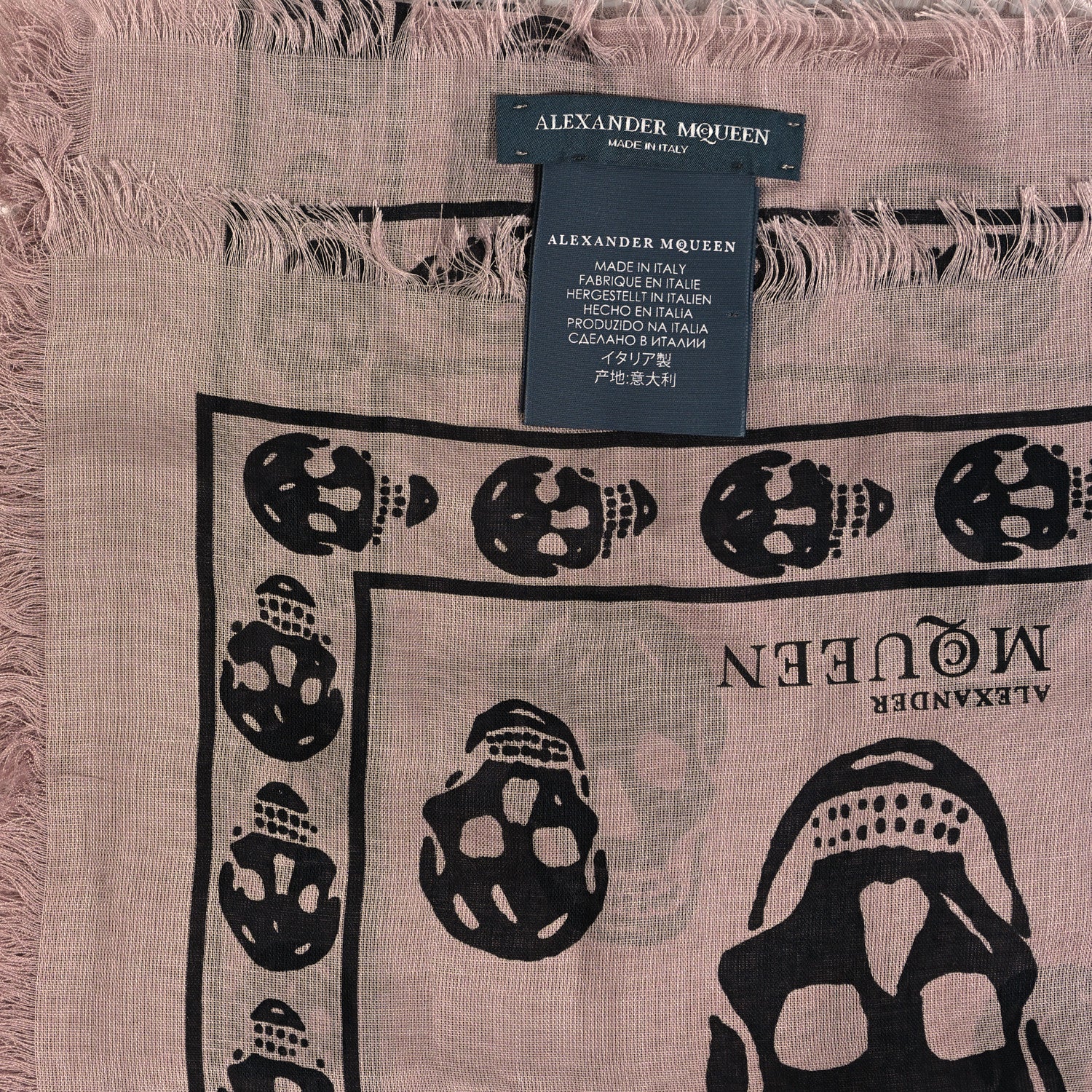 Alexander McQueen Silk Chiffon Skull Scarf Pink 3 of 4