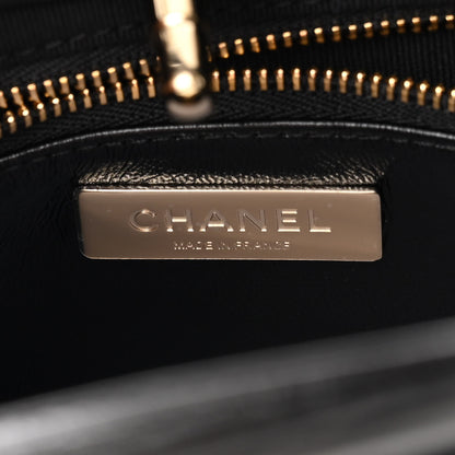 Chanel Shiny Crumpled Calfskin Quilted Mini 31 Shopping Bag Black 6 of 10