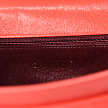Chanel Shiny Goatskin Diagonal Quilted Small Flap Red 9 of 12