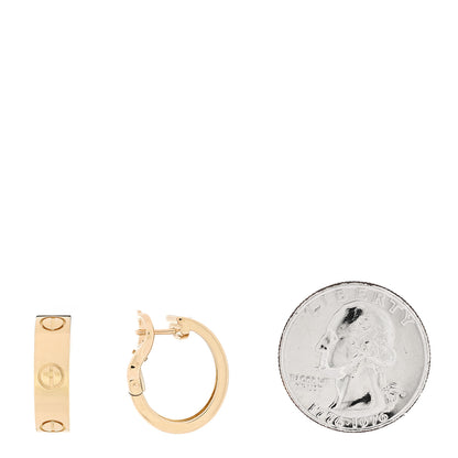 Cartier 18K Yellow Gold 5.5mm LOVE French Clip Hoop Earrings 2 of 4