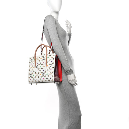 Christian Louboutin Calfskin Spikes Loubinthesky Medium Paloma White Multicolor 2 of 11