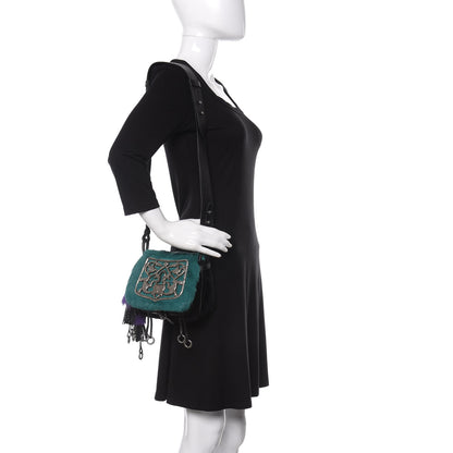 Prada Cavallino Velluto Corsaire Antic Crossbody Bag Biliardo Black 2 of 8