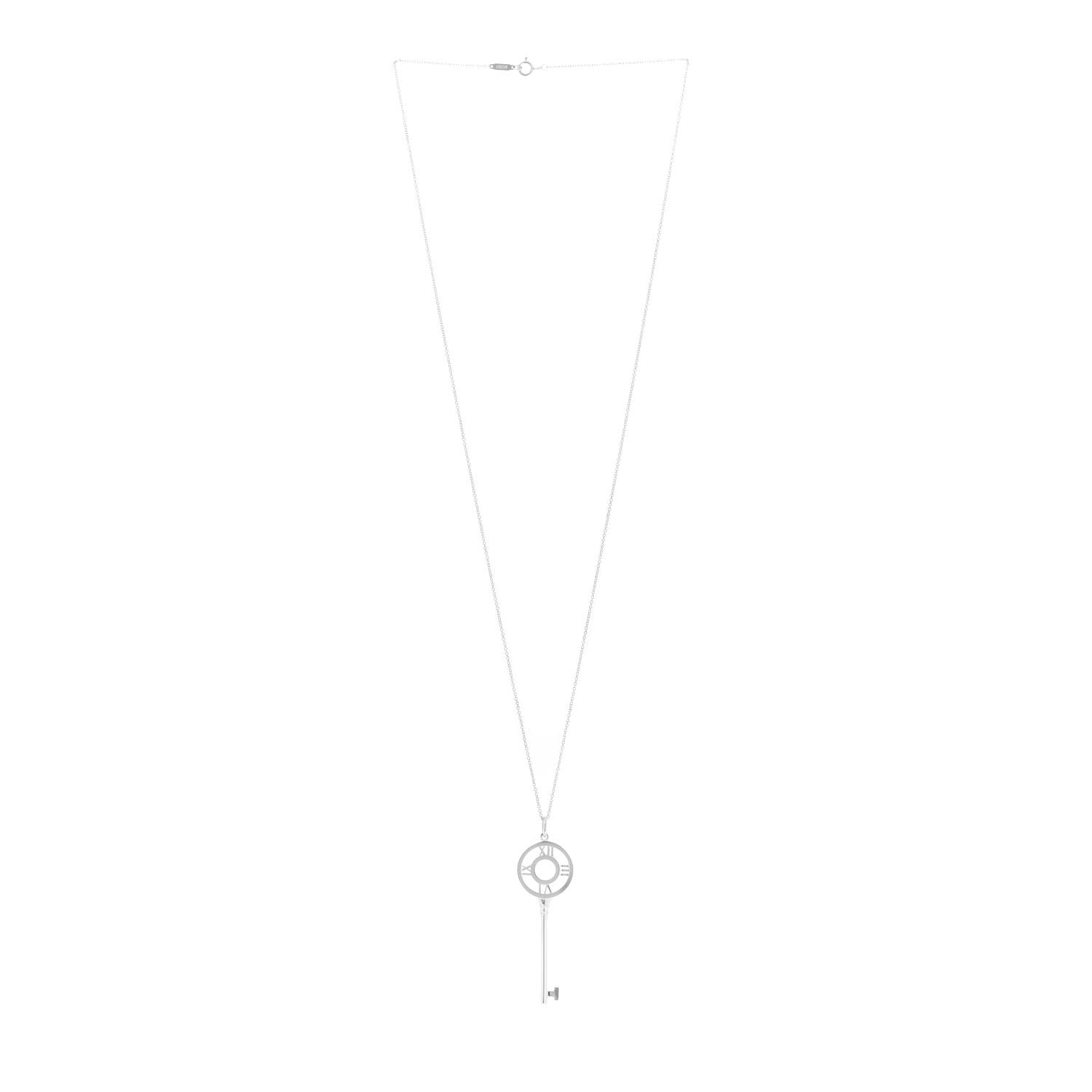 Tiffany Sterling Silver Atlas Key Pendant Necklace 3 of 6