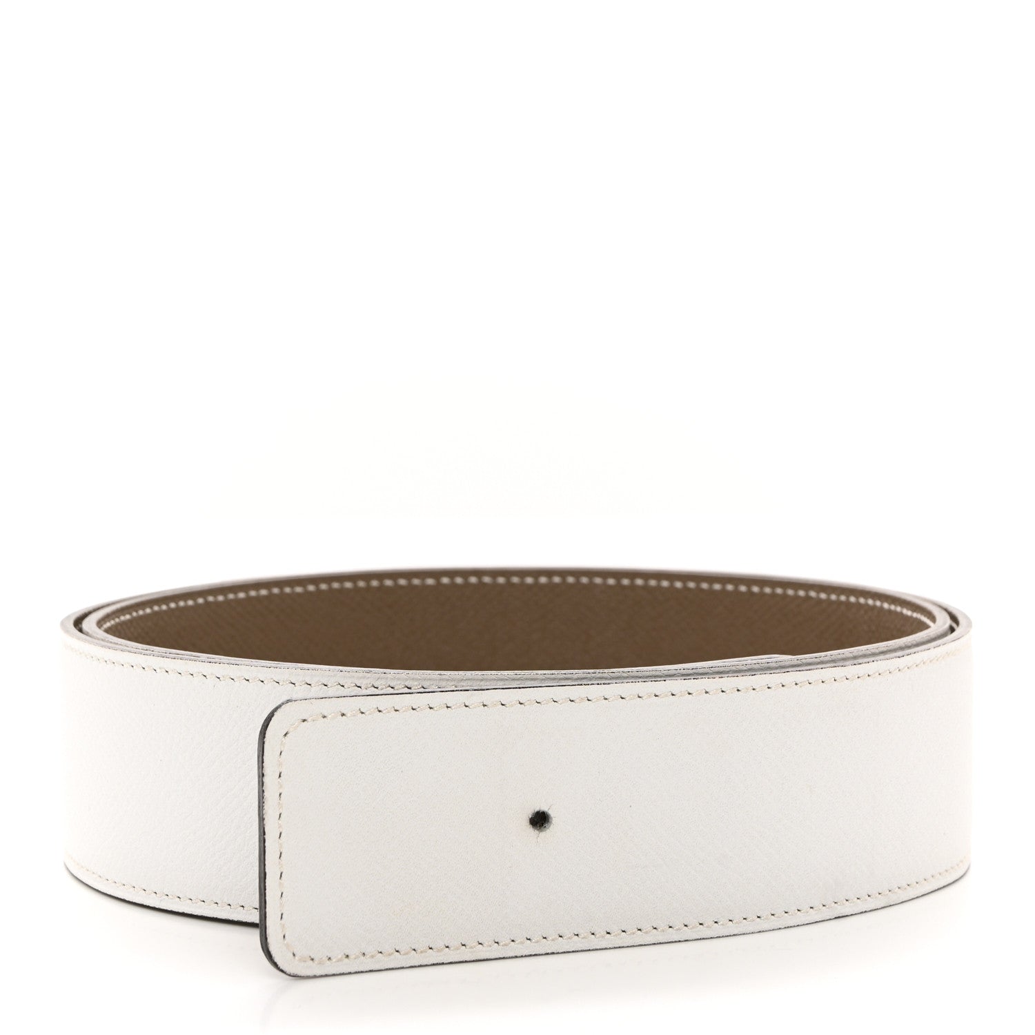 Hermes Epsom 42mm Belt Strap 90 White Etoupe 2 of 9