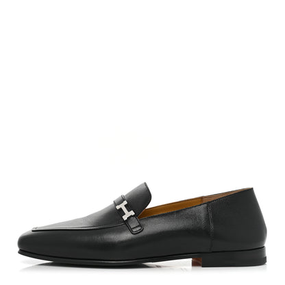 Hermes Goatskin Mens Giovanni Loafer 43 Black 1 of 9