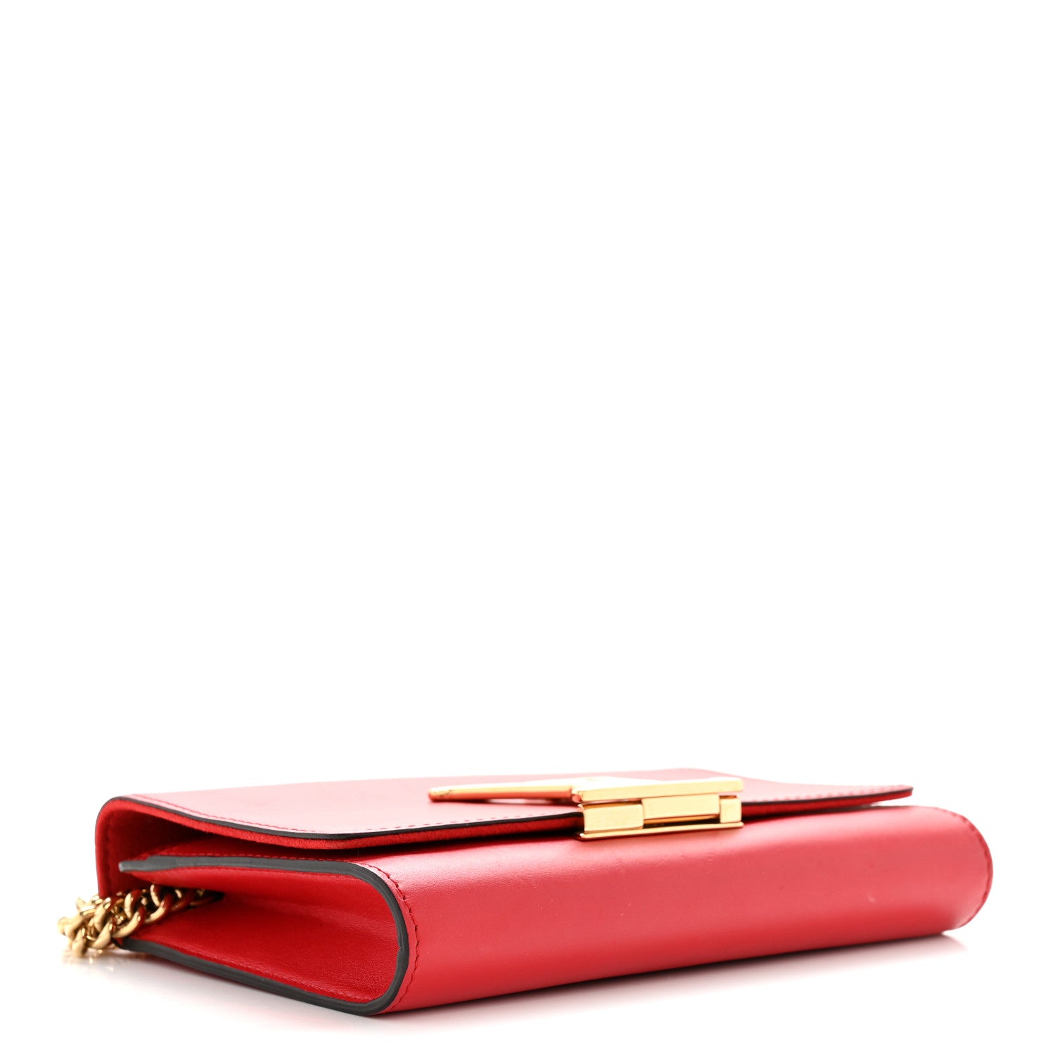 Louis Vuitton Calfskin Chain Louise MM Red 3 of 14