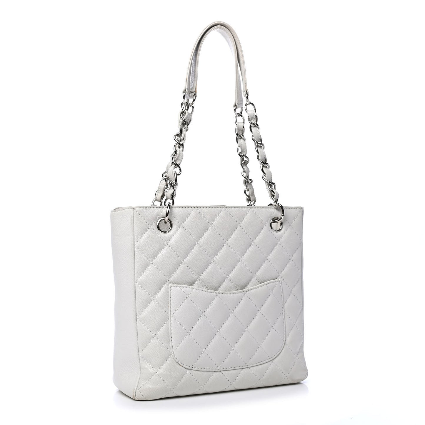 Caviar Petit Shopping Tote PST White