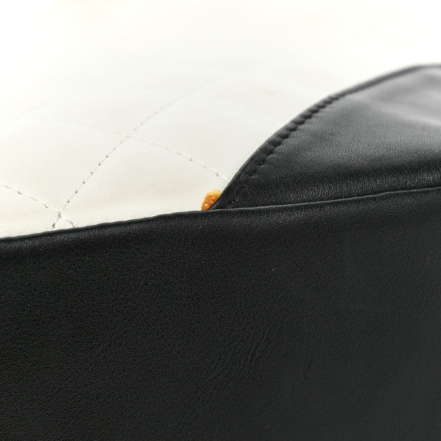 Calfskin Quilted Medium Cambon Tote White Black