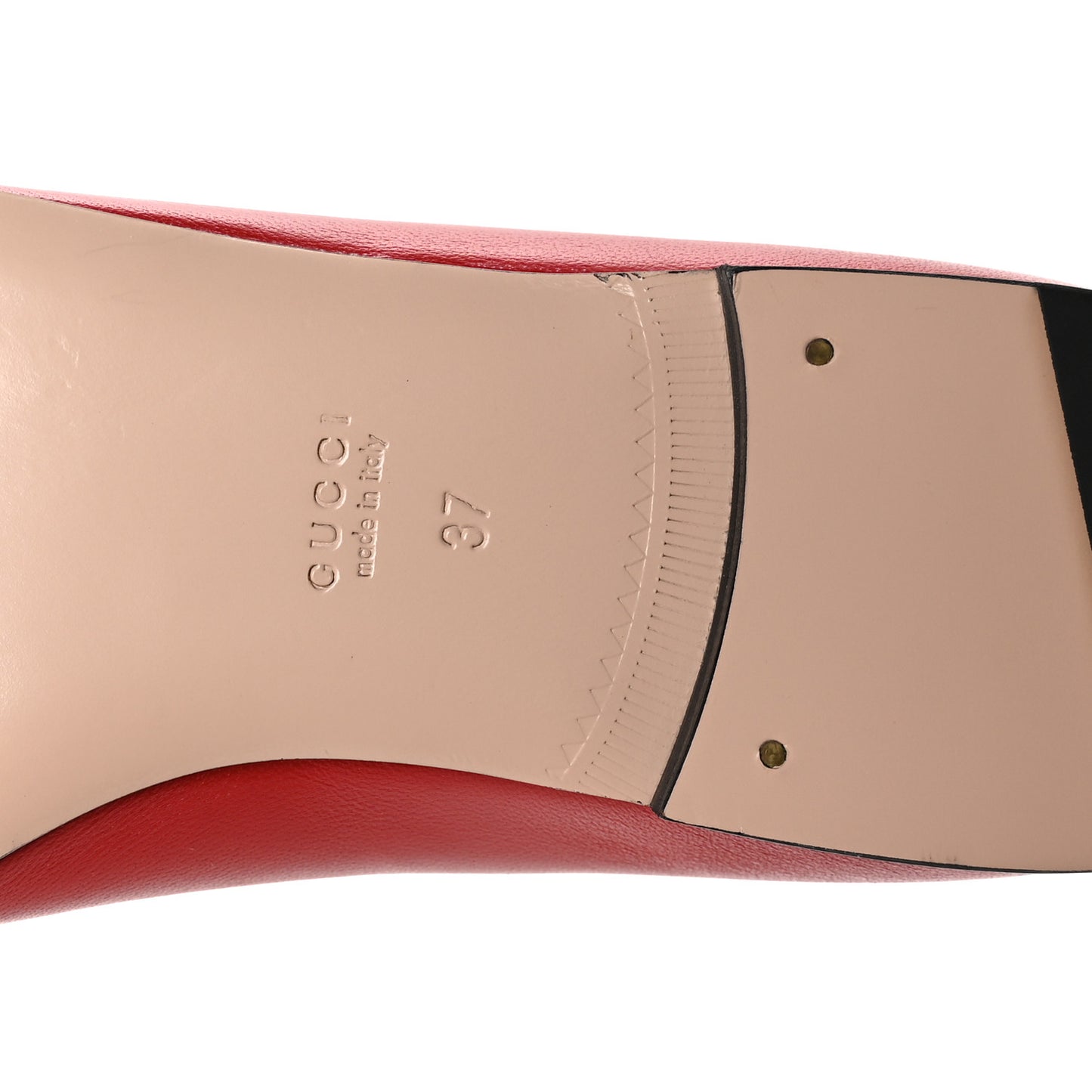Nappa Charlotte Double G Ballet Flats 37 Maple Red