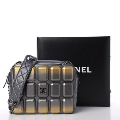Chanel Metallic Lambskin Plexiglass Evening Art Camera Case Silver 9 of 9