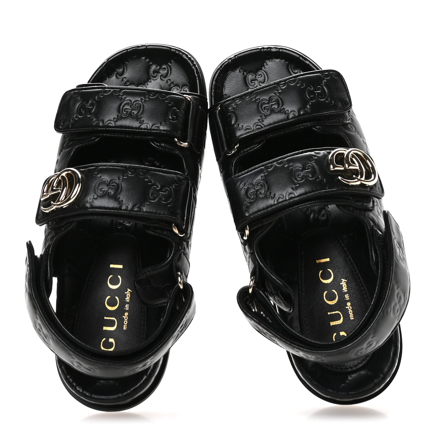Guccissima GG Embossed Womens Sandals 37.5 Black