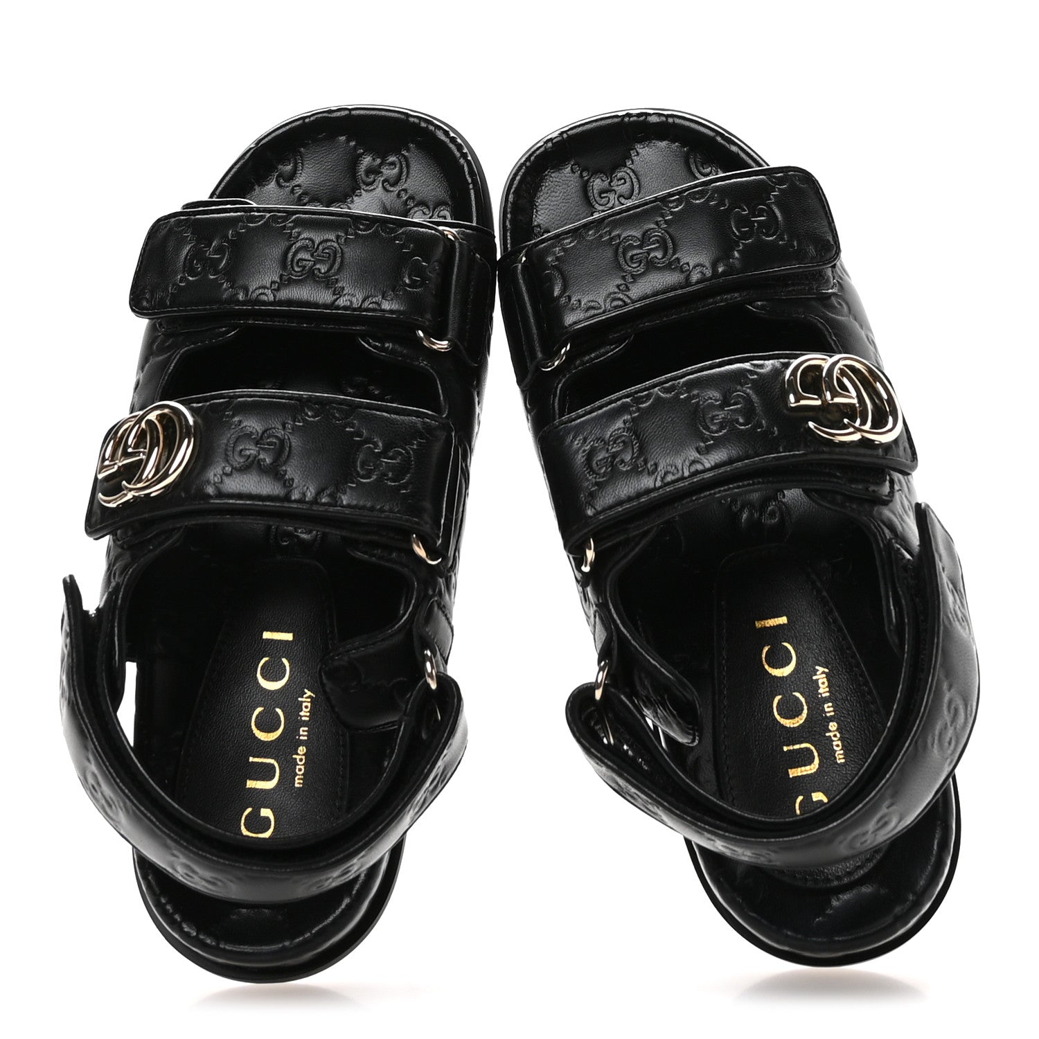 Gucci Guccissima GG Embossed Womens Sandals 37.5 Black 2 of 9