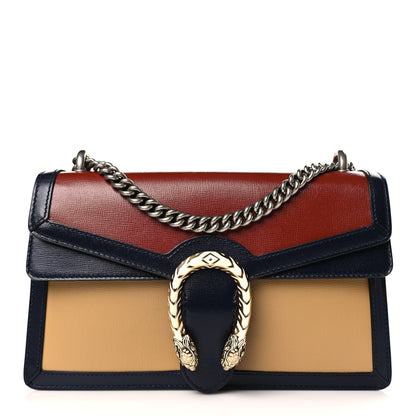 Gucci Azalea Calfskin Enamel Small Dionysus Shoulder Bag Brick Sand Navy Off White 1 of 9