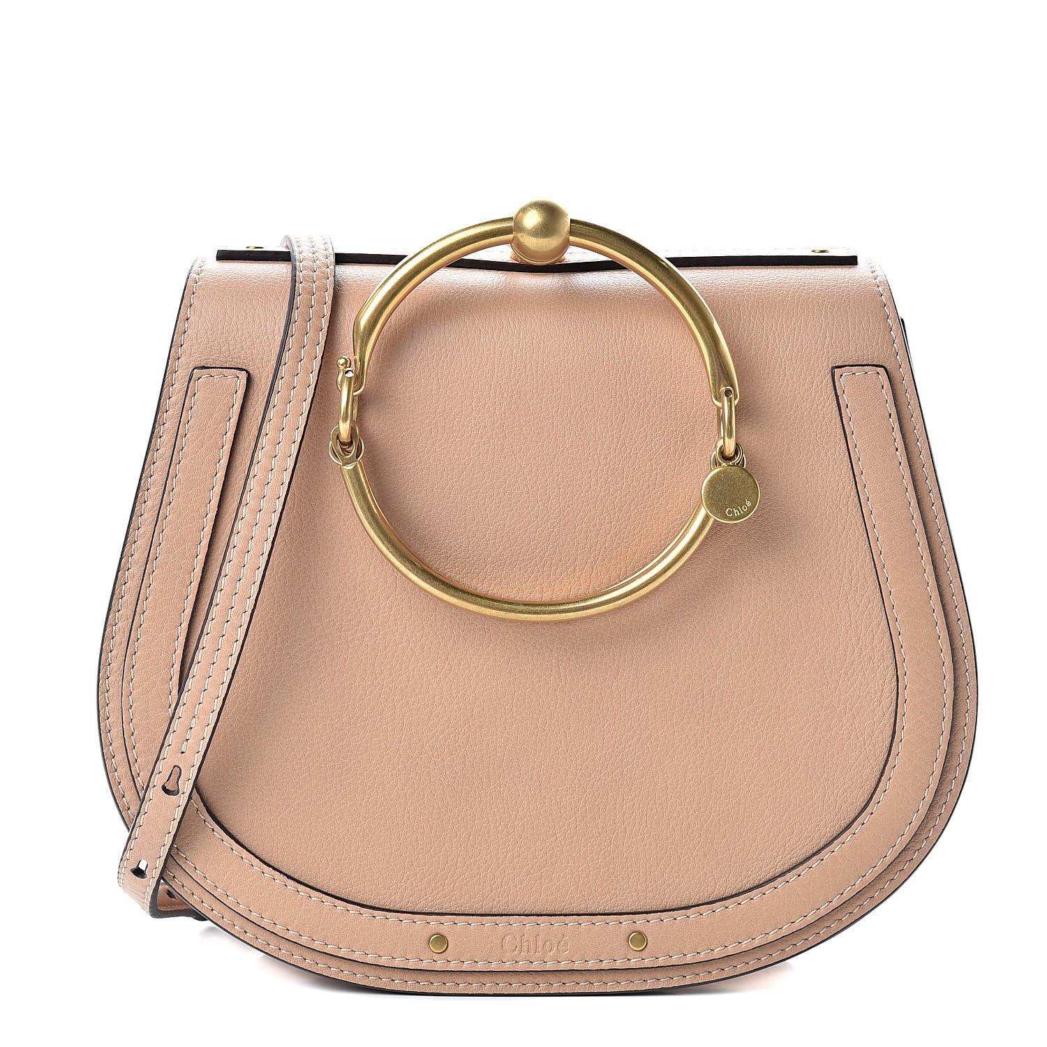 Chloe Calfskin Suede Medium Nile Bracelet Bag Biscotti Beige 1 of 12