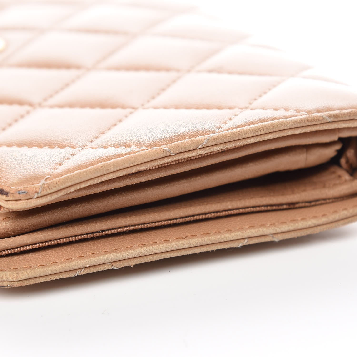 Chanel Lambskin Quilted Yen Wallet Beige 11 of 18