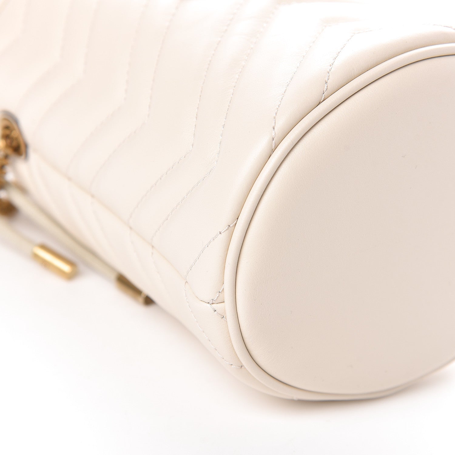 Gucci Calfskin Matelasse Mini GG Marmont 2.0 Bucket Bag White 8 of 9