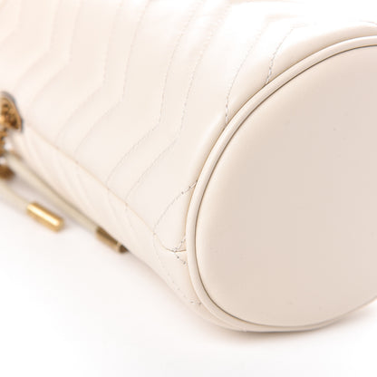 Gucci Calfskin Matelasse Mini GG Marmont 2.0 Bucket Bag White 8 of 9