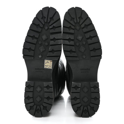 Hermes Suede Goatskin Quilted Fuji Boots 40 Black 5 of 10