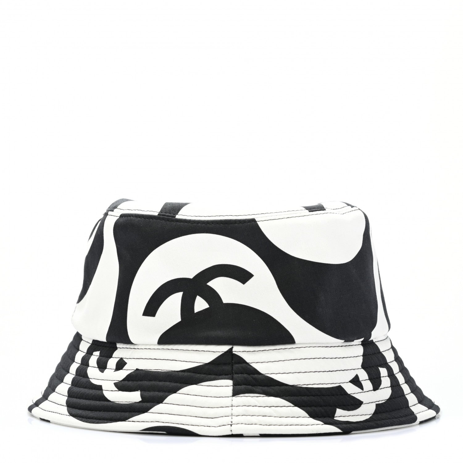 Chanel Cotton CC Bucket Hat L Black White 5 of 8