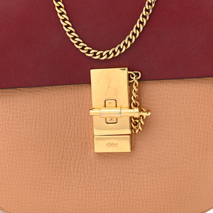 Chloe Grained Calfskin Lambskin Bi-Color Drew Shoulder Bag Beige Red 7 of 11