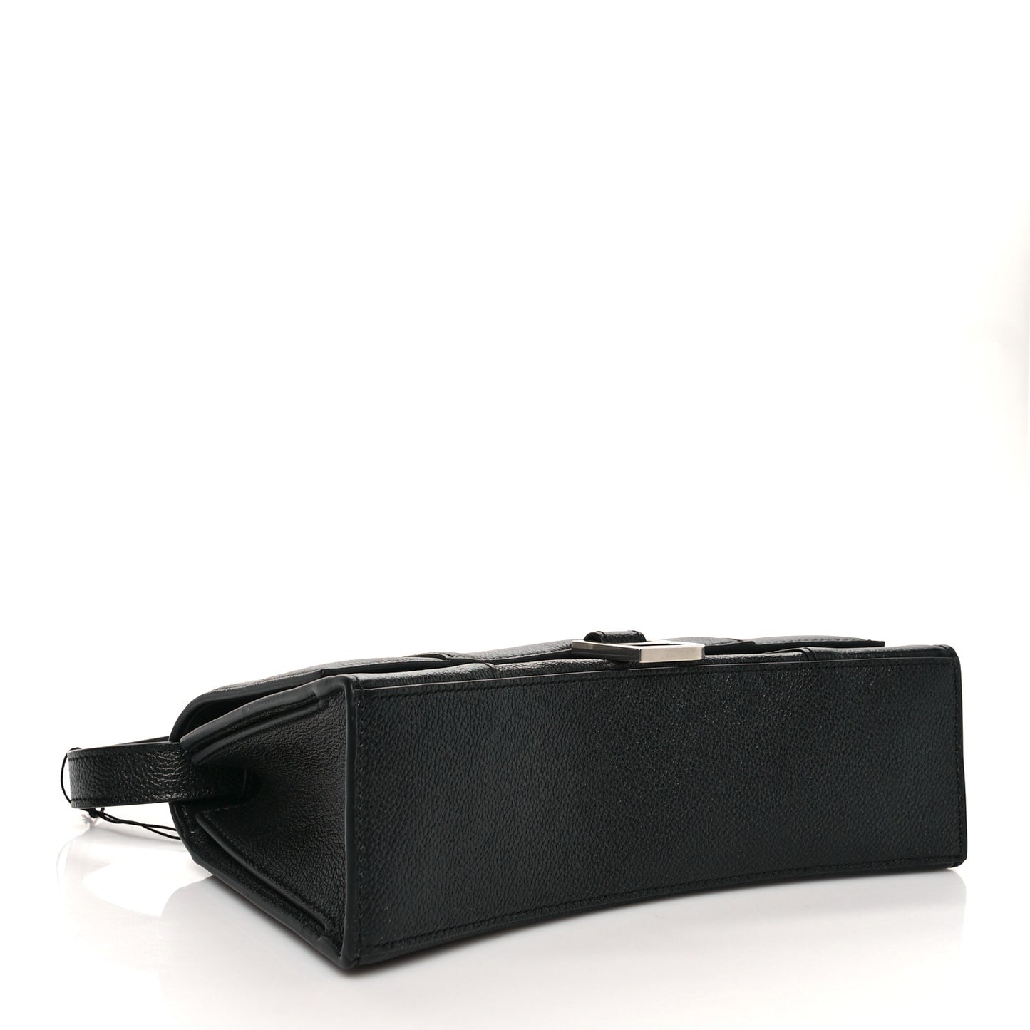 Grained Calfskin Small Hourglass Sling Shoulder Bag Black