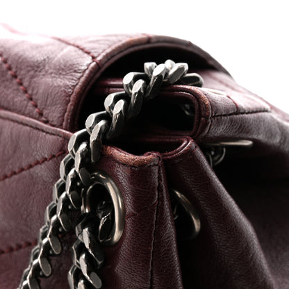 Saint Laurent Vintage Lambskin Chevron Monogram Medium Nolita  Amaranto 12 of 13