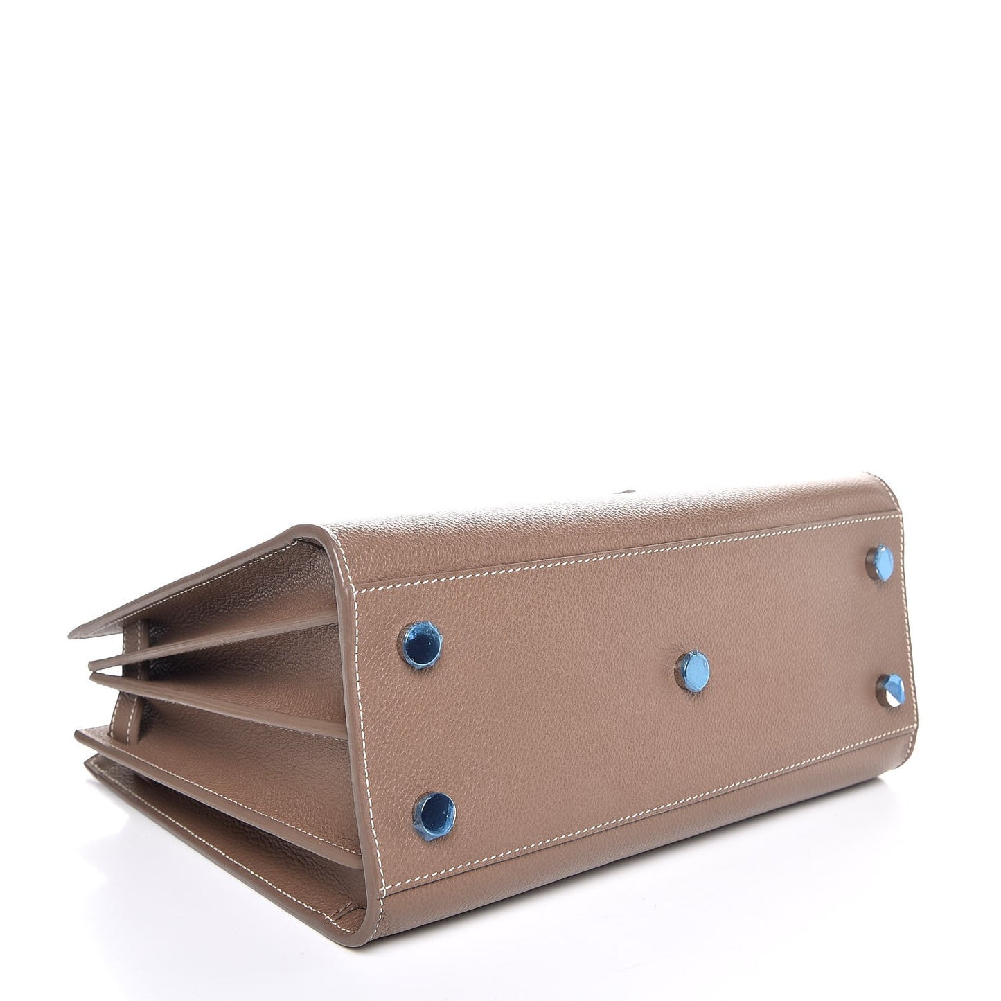 Grained Calfskin Topstich Baby Sac De Jour Taupe