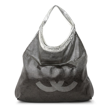 Chanel Metallic Perforated Lambskin Hollywood Hobo Silver 1 of 11