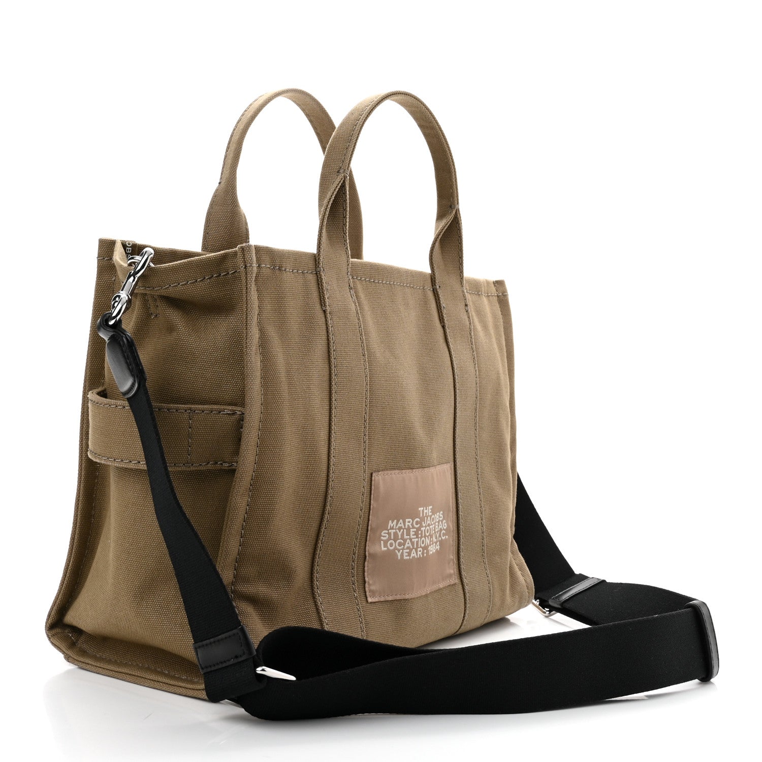 Marc Jacobs Cotton Canvas Medium The Traveler Tote Bag Slate Green 3 of 10