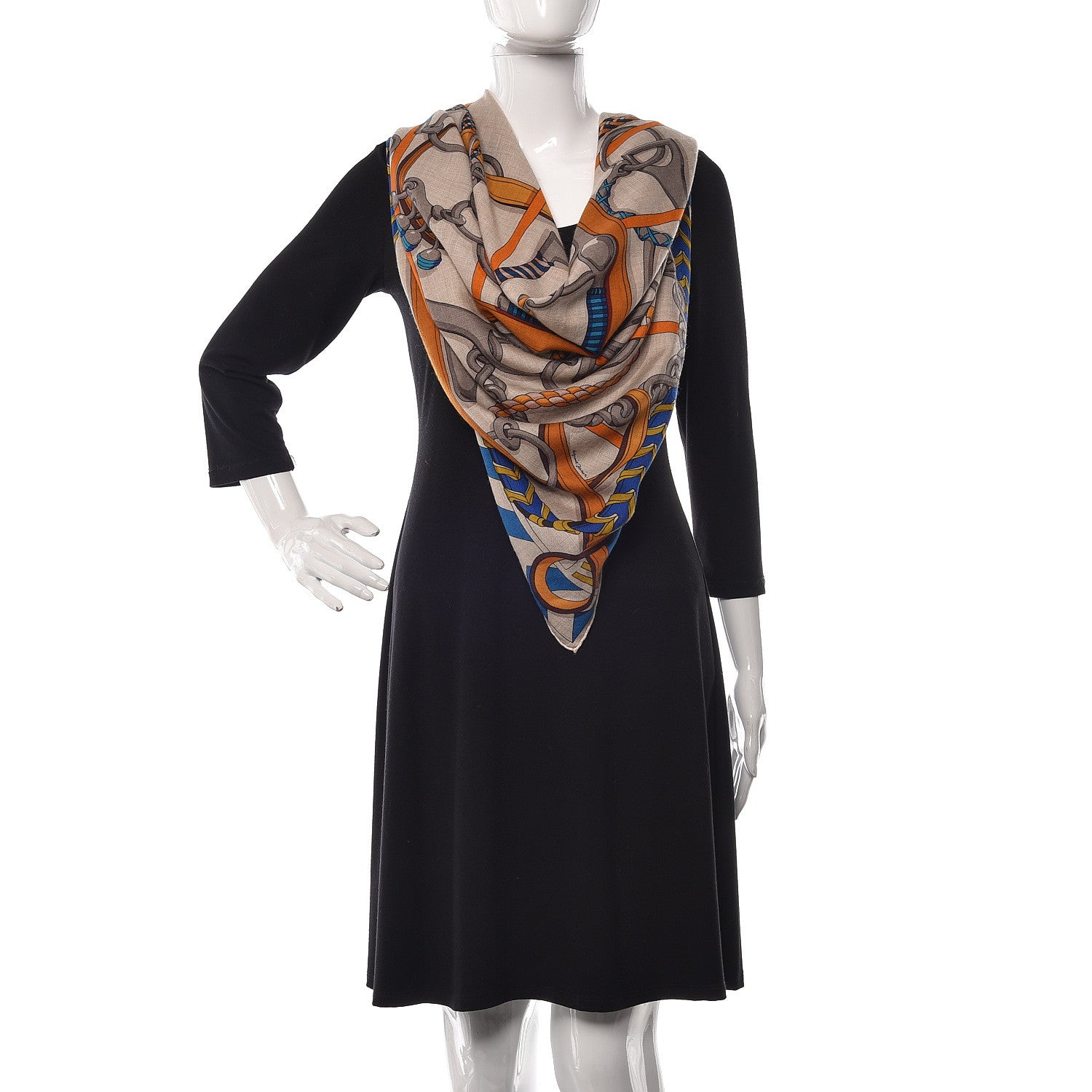Hermes Cashmere Silk Panoplie Equestre Shawl 140 2 of 4