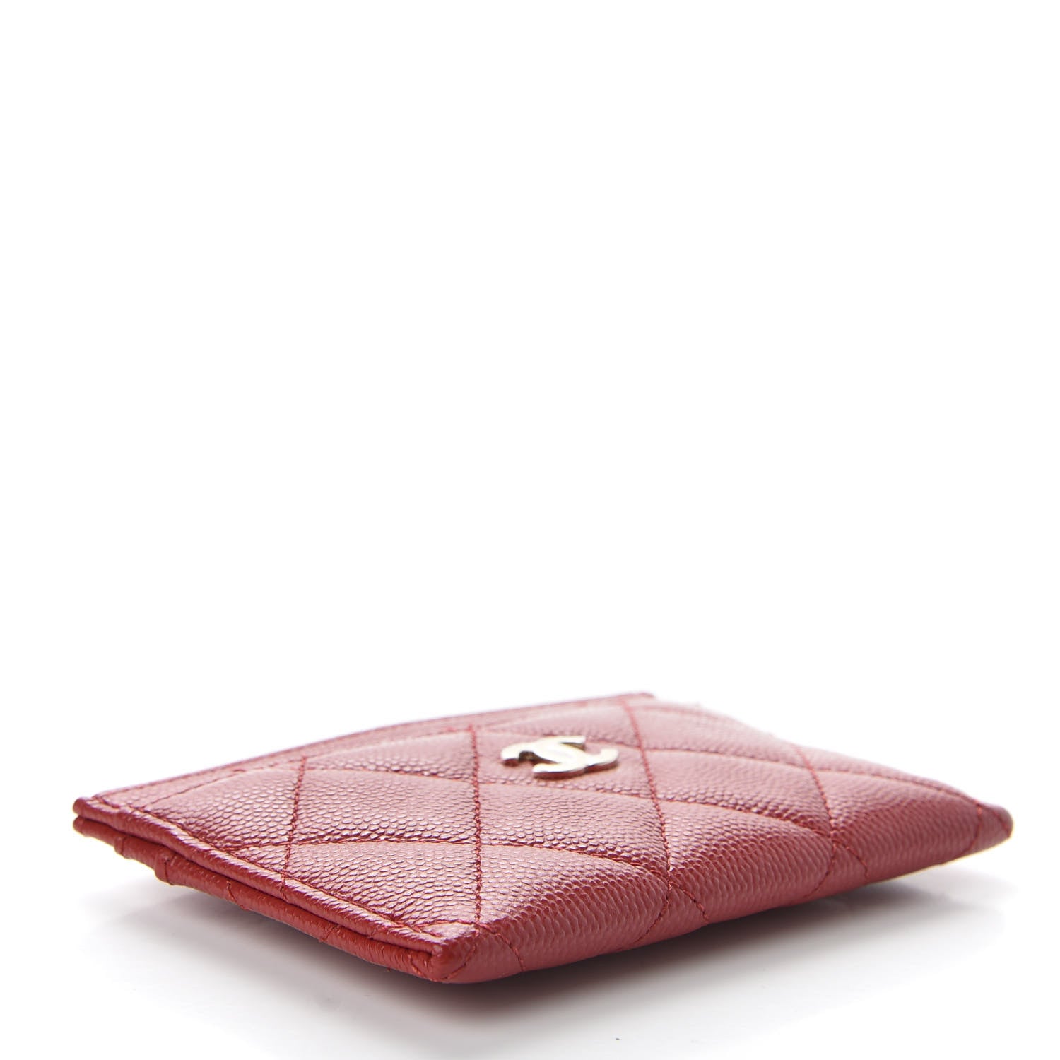 Chanel Caviar Quilted Card Holder Red 4 of 9