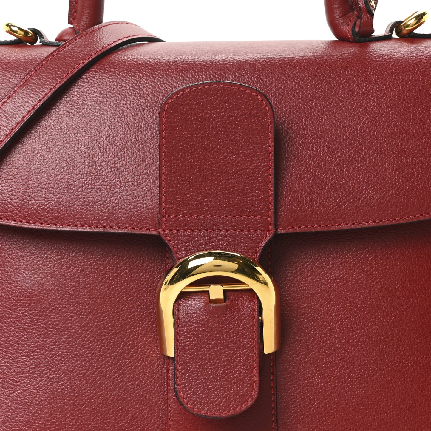 Grained Calfskin MM Brillant Satchel Red