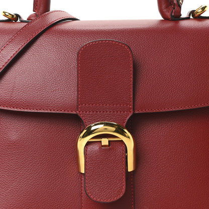 Delvaux Grained Calfskin MM Brillant Satchel Red 9 of 11