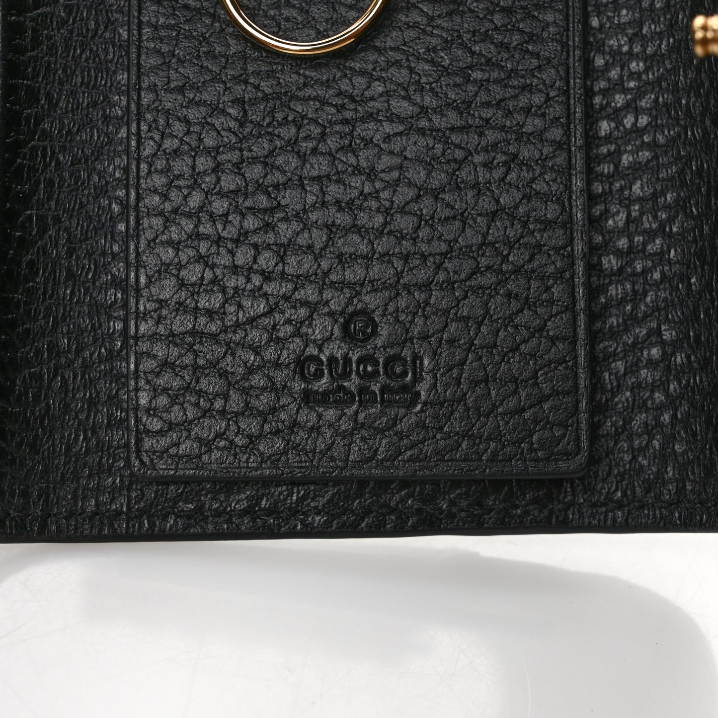 Dollar Calfskin GG Supreme Monogram GG Marmont 6 Key Holder Case Black Beige Ebony