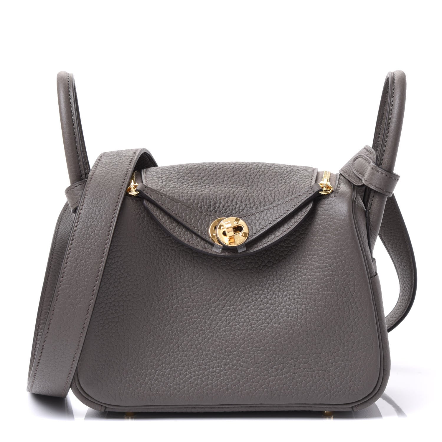 Hermes Taurillon Clemence Mini Lindy 20 Etain 1 of 11