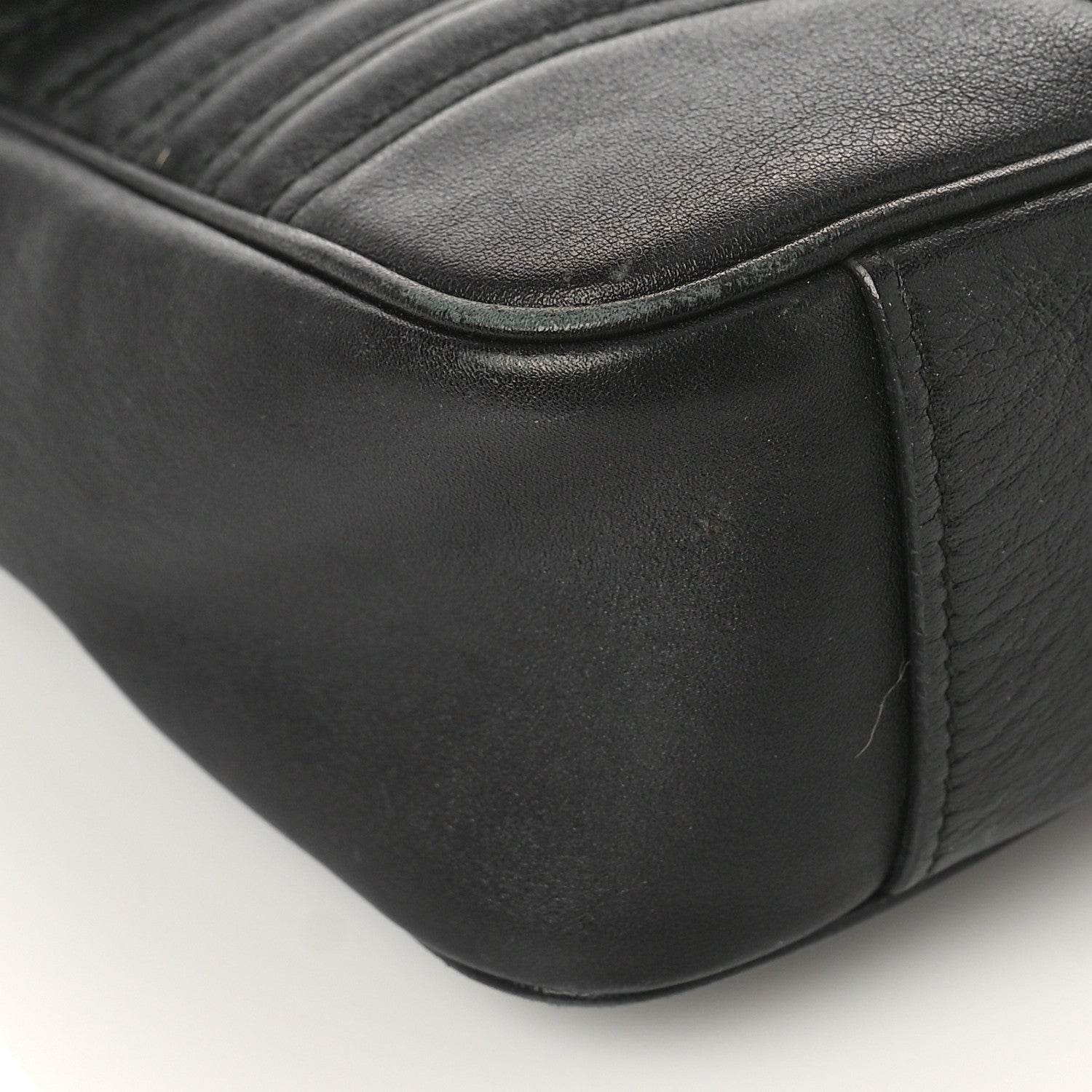 Gucci Calfskin Matelasse Medium GG Marmont Shoulder Bag Black 8 of 12
